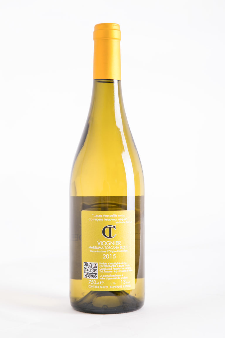 etichetta retro Vino Bianco Toscano - Viognier DOC Maremma Toscana - Cacciagrande