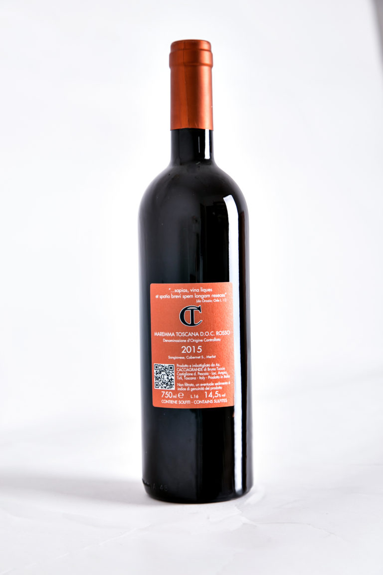 Etichetta retro Vino Rosso Toscano - Maremma Toscana D.O.C. Rosso - Cacciagrande