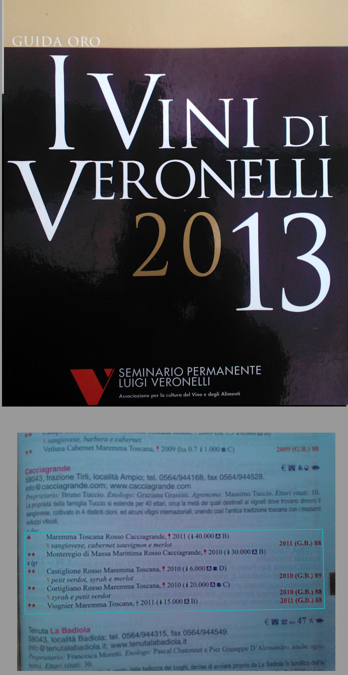 I Vini Veronelli 2013 - I vini premiati dell'Azienda Vinicola Cacciagrande