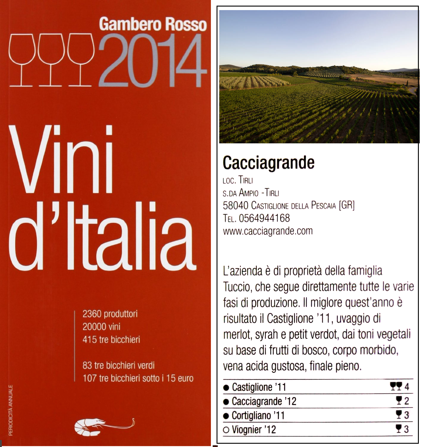 Vini di Italia 2014 Azienda Vinicola Cacciagrande - Gambero Rosso